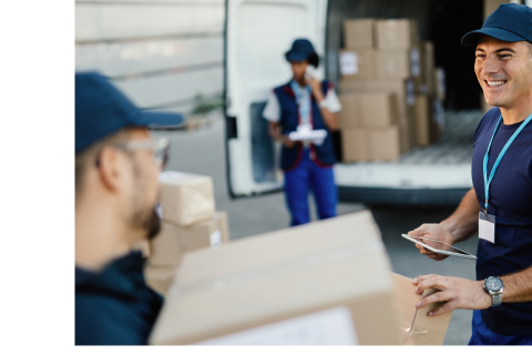 Warehouse team preparing packages